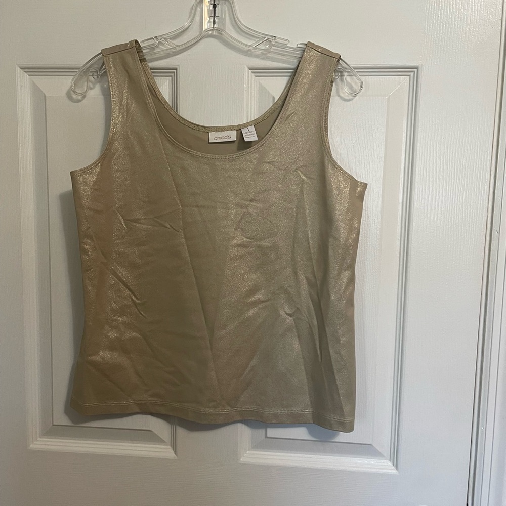 Chico's Shimmering Gold Tank Top